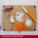 Victorinox Swiss Made Kitchen Knife, Set of 2, Stainless Steel Straight Edge and Wavy Edge Knives, Orange