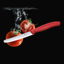 Victorinox Swiss Made Kitchen Knife, Set of 2-Sharp Wavy Edge Knife and Stainless Steel Universal Peeler, Red