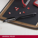 Victorinox Swiss Made Swiss Classic Kitchen Knife Set of 2-Wavy Edge Knife & Universal Peeler,Black