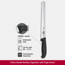Victorinox Fibrox Handle-Stainless Steel Slicing/Larding Knife,Wavy Edge Pointed Tip,Black,25 cm