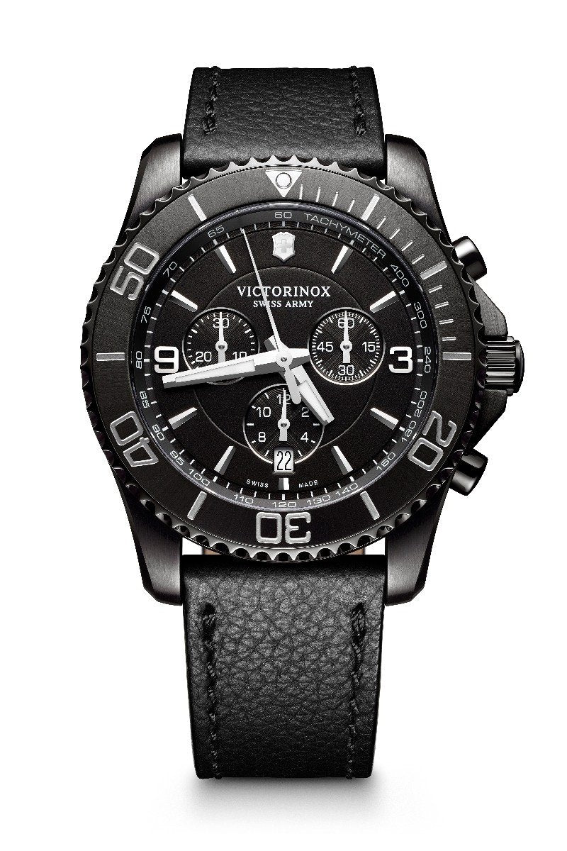 Victorinox, Swiss Made 43 MM  Maverick Chrono Black Edition Watch for Men