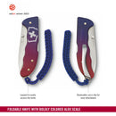 Victorinox Swiss Army Knife, Evoke Alox,  Folding, Large (136 mm) Silver Blade, Drop-Point Matte, Blue Handle Pocket Knife