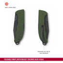 Victorinox Swiss Army Knife, Evoke Alox,  Folding, Large (136 mm) Black Clip-Point Blade,Olive Green Handle, Pocket Knife