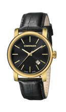 Wenger URBAN VINTAGE Ø41, PVD 2N, Black Dial, Black Leather