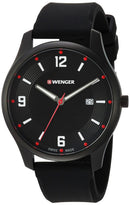 Wenger CITY ACTIVE Ø43 Blck PVD, Blck Dial, Blck Silicone Strap