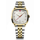 Wenger Vintage Classic Swiss-Made Analog Men's Wrist Watch, Squircle Case, White Dial, 37mm