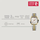 Wenger Vintage Classic Swiss-Made Analog Men's Wrist Watch, Squircle Case, White Dial, 37mm