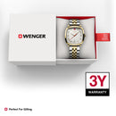 Wenger Vintage Classic Swiss-Made Analog Men's Wrist Watch, Squircle Case, White Dial, 37mm