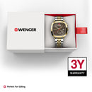 Wenger Vintage Classic Chrono Swiss-Made Men's Chronograph Wrist Watch Squircle Case, Quartz, Black Dial, 40mm