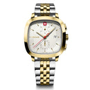 Wenger Vintage Classic Chrono Swiss-Made Men's Chronograph Wrist Watch Squircle Case, Quartz, White Dial, 40mm