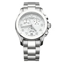 Victorinox Chrono Classic, White Dial, White Ceramic Bezel, Bracelet