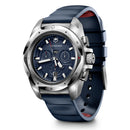 Victorinox I.N.O.X. Chrono Swiss made, Blue Dial, 43 mm, Blue Rubber Strap, Large Swiss Made Chronograph Quartz Watch