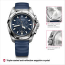 Victorinox I.N.O.X. Chrono Swiss made, Blue Dial, 43 mm, Blue Rubber Strap, Large Swiss Made Chronograph Quartz Watch