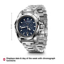 Victorinox I.N.O.X. Chrono Swiss Made, Blue Dial, 43 mm, 200m Water Resistant Wrist Watch