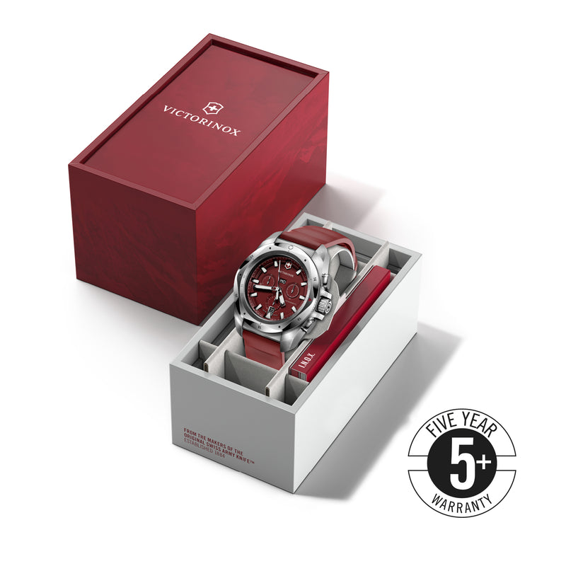 Victorinox I.N.O.X. Chrono, Red Dial, 43 mm, 200m  Water Resistant Wrist Watch For Men
