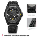 Victorinox I.N.O.X. Chrono Swiss Made, Black Dial, 43 mm, Paracord Strap,  Large Swiss Made Chronograph Watch