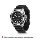 Victorinox Dive Pro Swiss Made, Black Dial, 43 mm, Black Rubber Strap, Large Quartz Watch