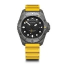 Victorinox Dive Pro Swiss Made, Black Dial, 43 mm, Yellow Rubber Strap, Large Quartz Watch