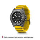 Victorinox Dive Pro Swiss Made, Black Dial, 43 mm, Yellow Rubber Strap, Large Quartz Watch