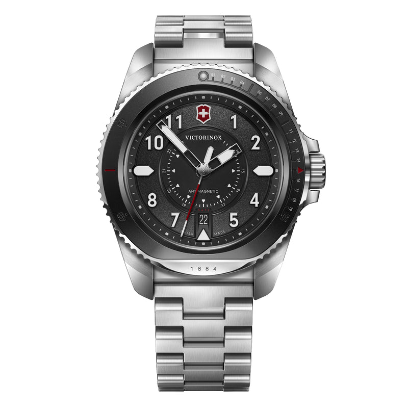 Watch, 39mm, Swiss Made, Metal bracelet, Black, Black finish | Swarovski