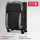 Wenger, Castic Medium Softside Case, Charcoal, 65 Liters, Swiss designed-blend of style & function,
