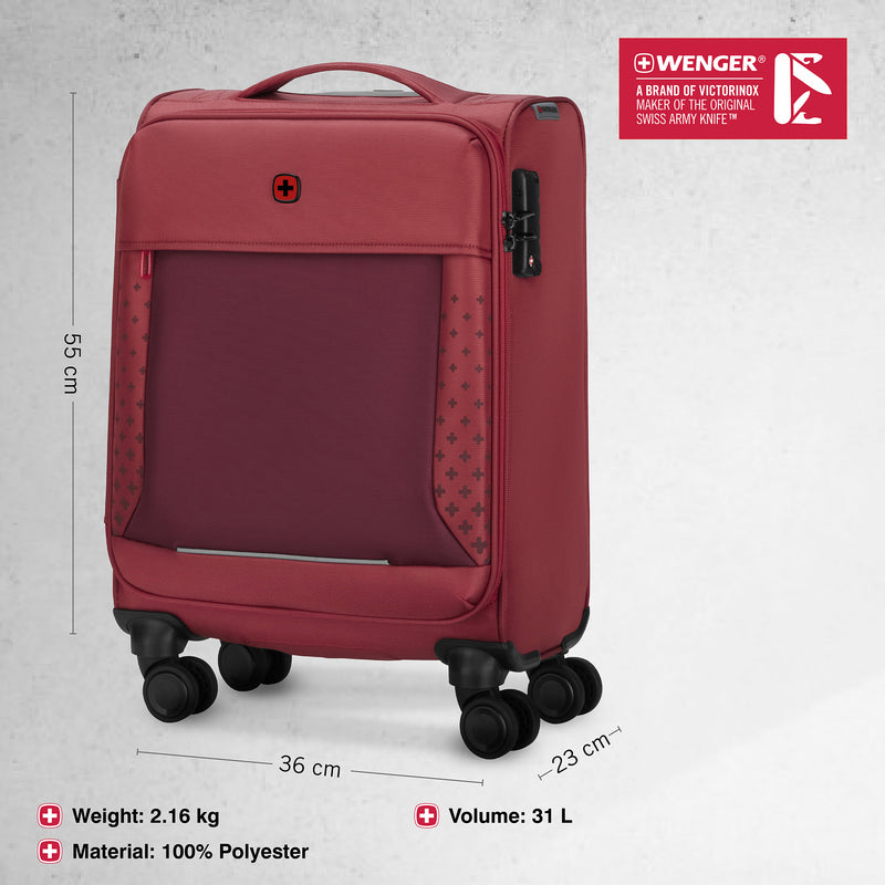Wenger, Veric Carry-On Softside Case, Salsa, 31 Liters, Swiss designed-blend of style function