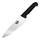 Victorinox Swiss Fibrox Stainless Steel Carving Knife, Straight Blade, Black, 20 cm, Swiss Made