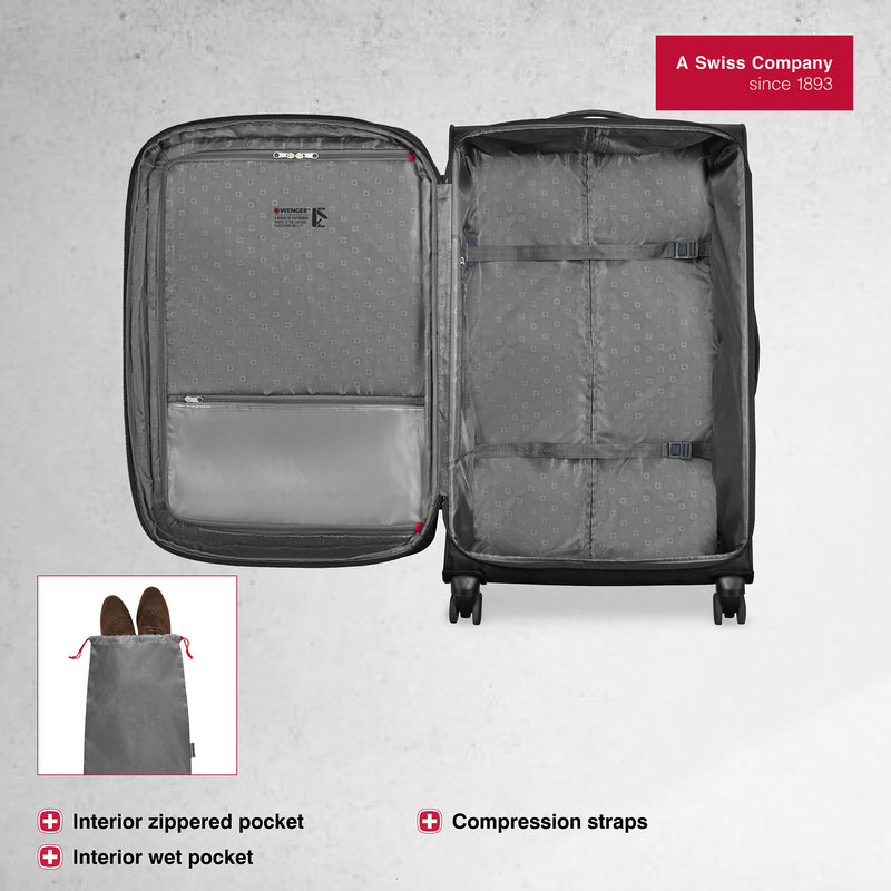 Wenger, Castic Large Softside Case, Charcoal, 102 Liters, Swiss designed-blend of style & function