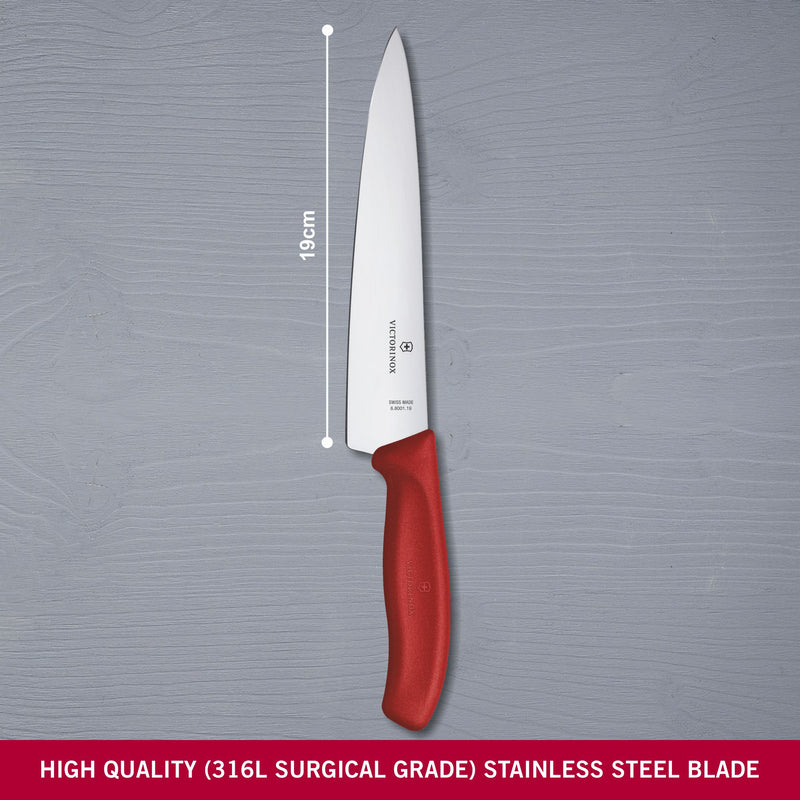 Victorinox Swiss Classic Carving Knife 19cm Red