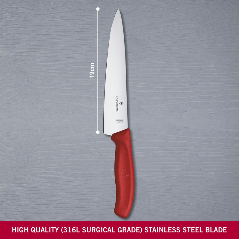 Victorinox Swiss Made Swiss Classic Carving Knife 19cm Red