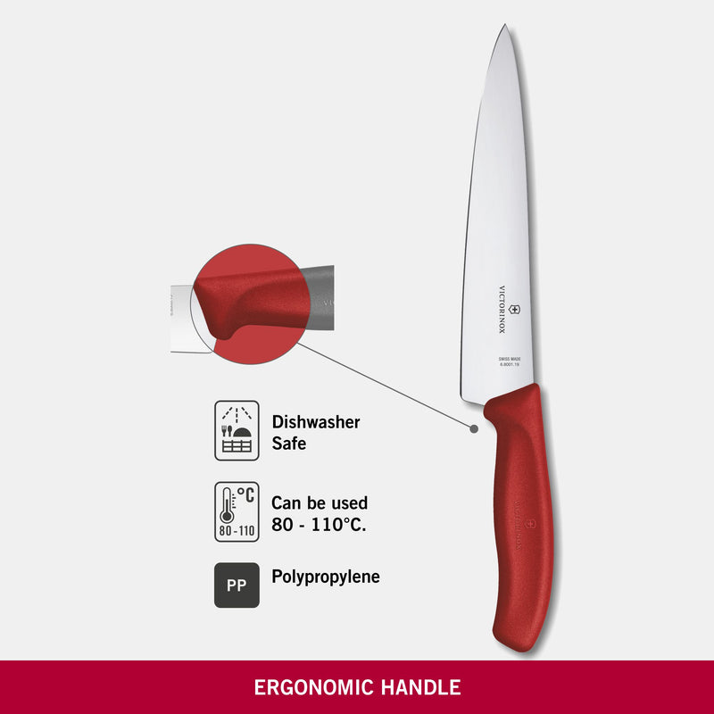 Victorinox Swiss Made Swiss Classic Carving Knife 19cm Red