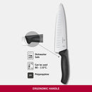 Victorinox Swiss Classic Carving Knife Fluted Edge Wide Blade 20cm Black