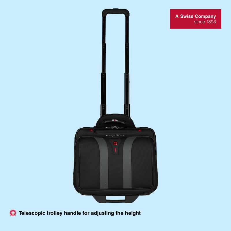 Wenger, Granada 15.6 Inches Wheeled Laptop Case, 24 liters, Black, Business Travel Bag, Swiss Designed