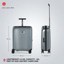 Victorinox Swiss Designed Airox Global Hardside Cabin Luggage, 33 litres, Silver