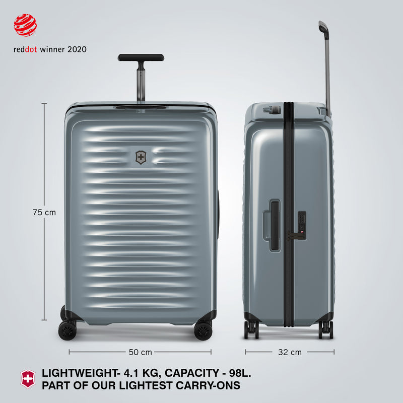 Victorinox, Airox Large Hardside Luggage, 98 litres, Silver, Check-in Trolley bag