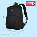 Wenger, Motion, 15.6 Inches Laptop Backpack, 20 liters, Black, Business Travel Bag, Swiss Designed