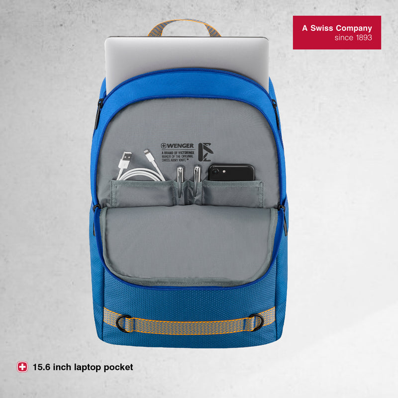 Wenger, Next 23 Tyon, 15.6 Inches Laptop Backpack, 23 liters, Sky Blue, Business Travel Bag, Swiss Designed