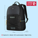 Wenger, Next 23 Trayl, 15.6 Inches Laptop Backpack, 22 liters, Gravity Black, Work And Adventure Bag