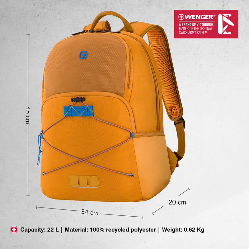 Wenger, Next 23 Trayl, 15.6 Inches Laptop Backpack, 22 liters, Ginger, Work And Adventure Bag, Swiss Designed