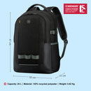 Wenger, Next 23 Ryde, 16 Inches Laptop Backpack, 26 liters, Gravity Black, Work Bag, Swiss Designed