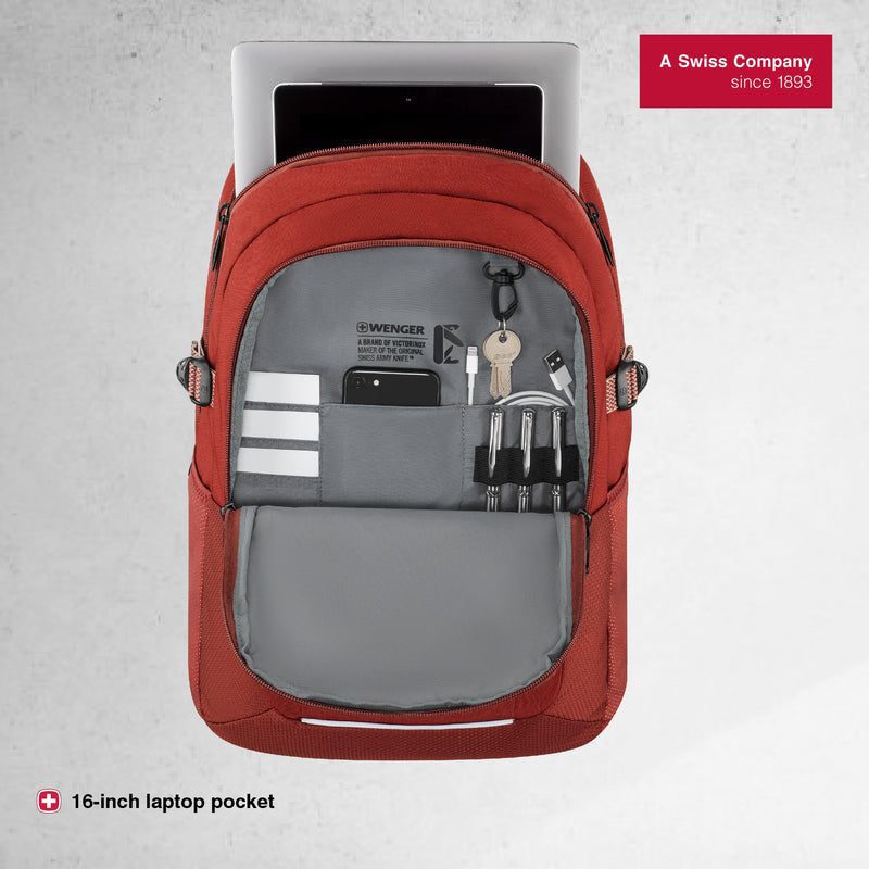 Wenger, Next 23 Ryde, 16 Inches Laptop Backpack, 26 liters, Lava, Work Bag, Swiss Designed