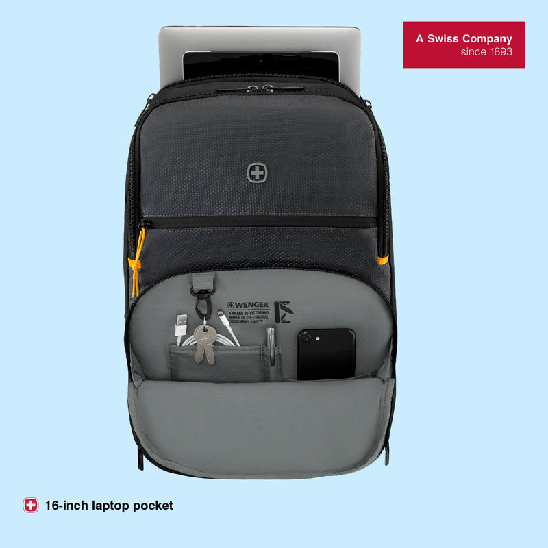 Wenger, Next 23 Move, 16 Inches Laptop Backpack, 22 liters, Gravity Black, Work Bag, Swiss Designed
