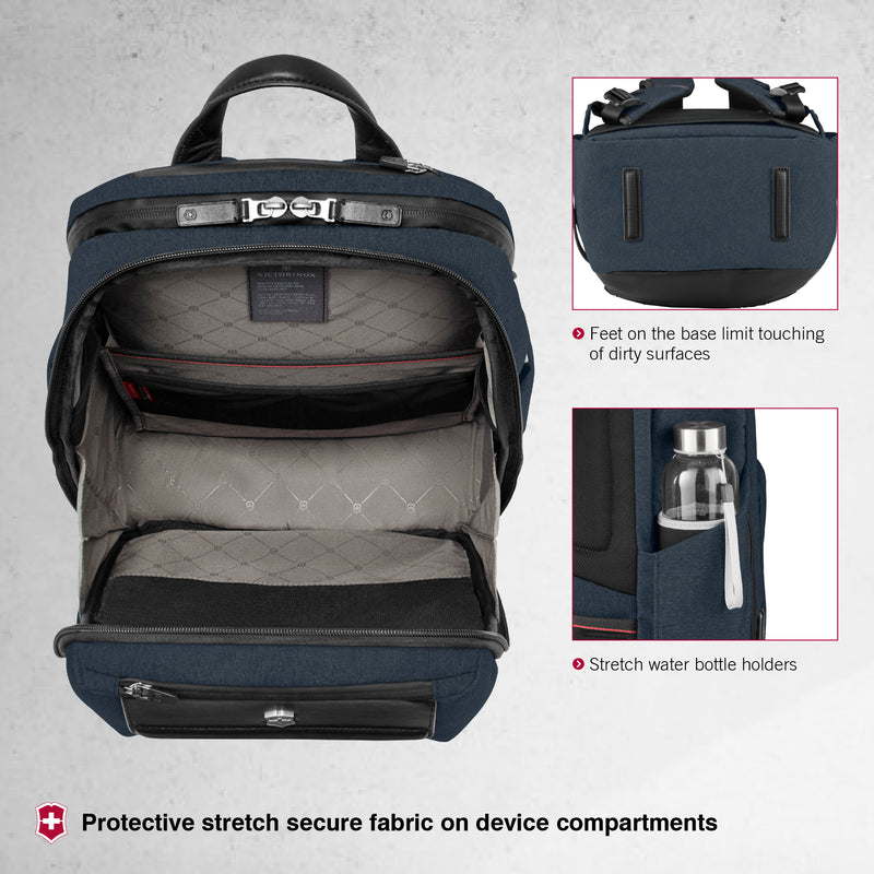 Victorinox Architecture Urban2 Deluxe Travel Backpack (23 litres) 15-inch Laptop Pocket, 46 cm, Blue, Polyester | Business Travel Office Bag
