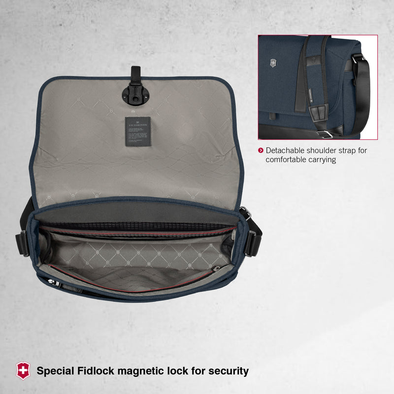 Victorinox Architecture Urban2 Office Bag (13 litres), 14-inch laptop pocket, 41 cm, Blue, Ployester |  Business Travel Messenger Bag