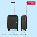 Wenger, Ultra-Lite Hardside Cabin Luggage, 36 Liters, Black, Travel Suitcase, Swiss Designed