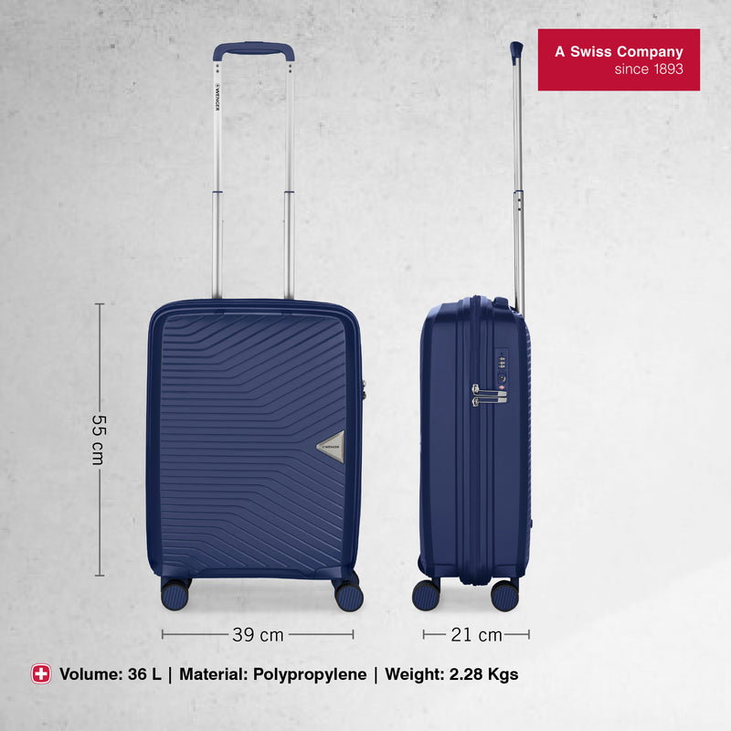 Wenger, Ultra-Lite Hardside Cabin Luggage, 36 Liters, Blue, Travel Suitcase, Swiss Designed