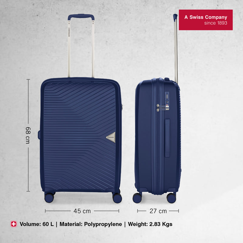 Wenger, Ultra-Lite Medium Hardside Check-in Luggage, 60 Liters, Blue, Travel Suitcase, Swiss Designed