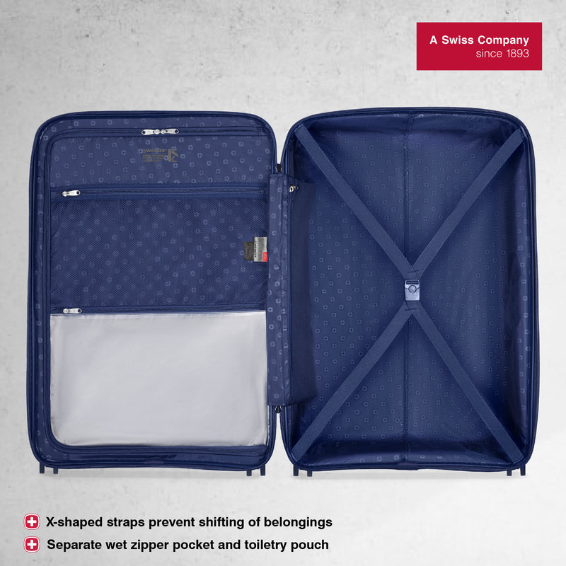 Wenger, Ultra-Lite Large Hardside Check-in Luggage, 112 Liters, Blue, Travel Suitcase, Swiss Designed
