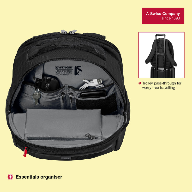 Wenger, New Essentials 2023, XE Professional 15.6 inches Laptop Backpack, 23 liters, Black