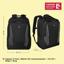 Wenger, New Essentials 2023, XE Extent 17 inches Laptop Backpack, 37 liters, Black
